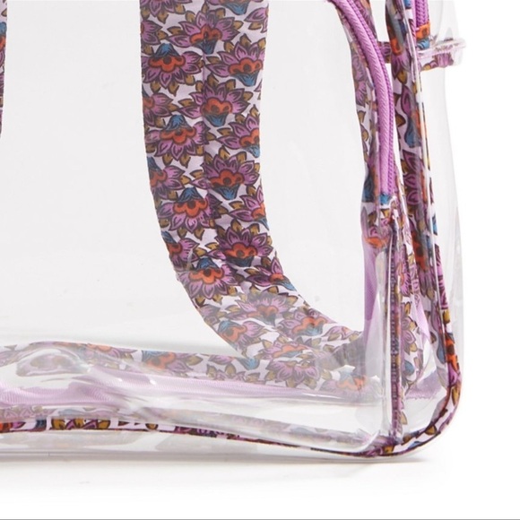 Transparent Backpack with Purple Floral Design main image 5